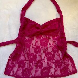 Lace pink halter top